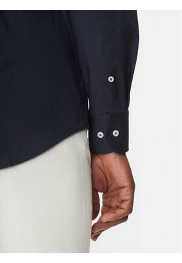 BOSS Koszula H-HANK-kent-C3-214 50538949 Granatowy Slim Fit. Typ kołnierza: kołnierzyk klasyczny. Kolor: niebieski. Materiał: bawełna