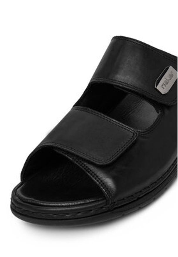Rieker Klapki 25590-00 Czarny. Kolor: czarny. Materiał: skóra