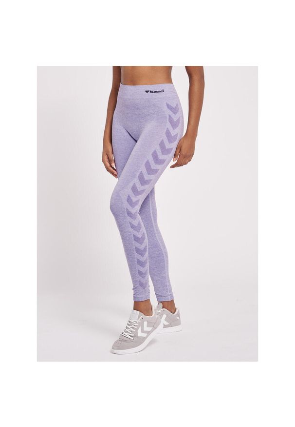Damskie legginsy mid-rise Hummel CI. Kolor: fioletowy, niebieski, wielokolorowy. Materiał: dzianina, materiał. Sport: fitness