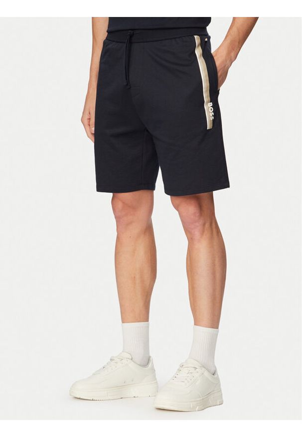 BOSS Szorty sportowe Authentic 50554778 Granatowy Regular Fit. Kolor: niebieski. Materiał: bawełna. Styl: sportowy