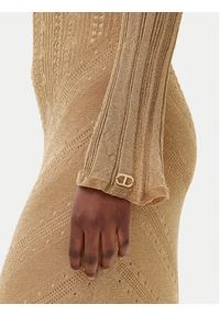 TwinSet - TWINSET Sukienka dzianinowa 251TT3180 Beżowy Slim Fit. Kolor: beżowy. Materiał: syntetyk #5