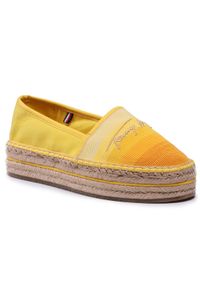 TOMMY HILFIGER - Tommy Hilfiger Espadryle Gradient Espadrille FW0FW05640 Żółty. Kolor: żółty. Materiał: materiał. Wzór: gradientowy #1