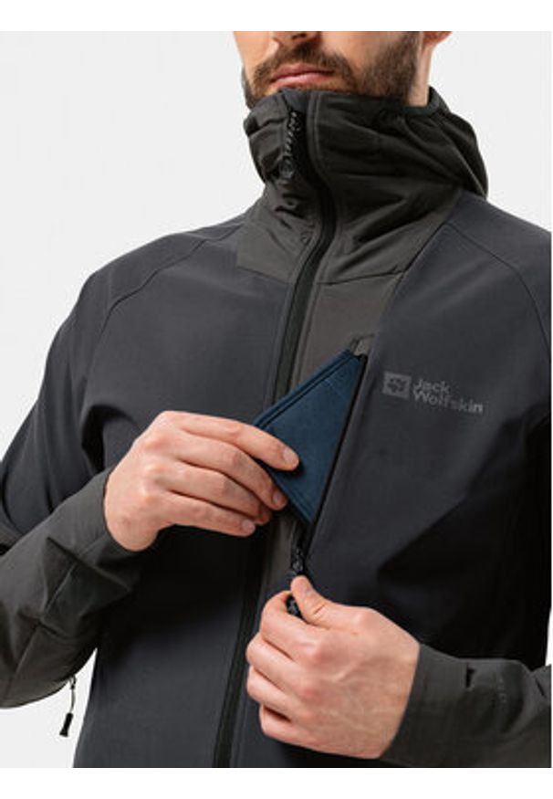 Jack Wolfskin Kurtka softshell Alpspitze 1307771 Czarny Regular Fit. Kolor: czarny. Materiał: syntetyk