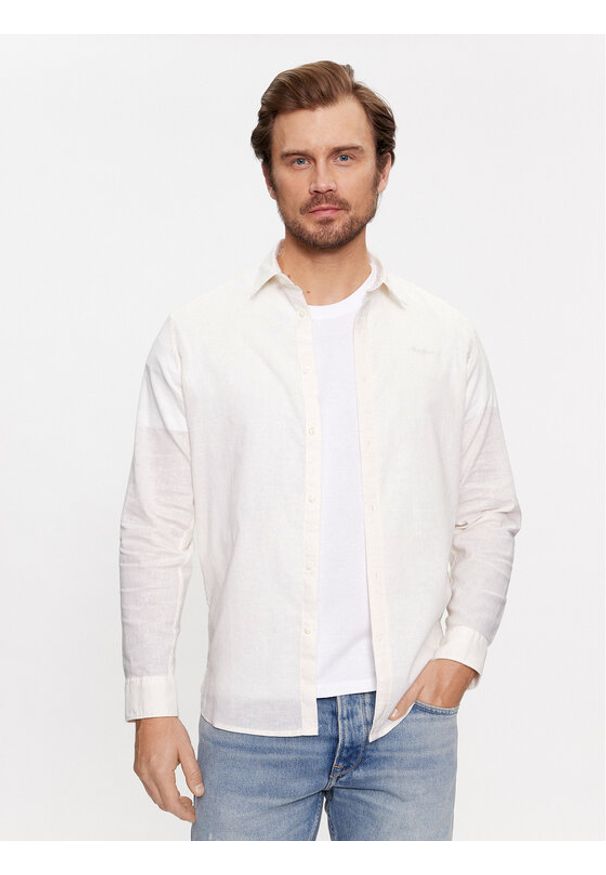 Pepe Jeans Koszula Parkers 26137/23/PL Biały Regular Fit. Kolor: biały. Materiał: bawełna