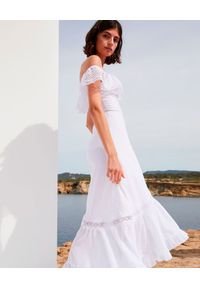 CHARO RUIZ IBIZA - Asymetryczna sukienka Louise. Kolor: biały. Materiał: bawełna, koronka. Wzór: koronka. Typ sukienki: asymetryczne #2