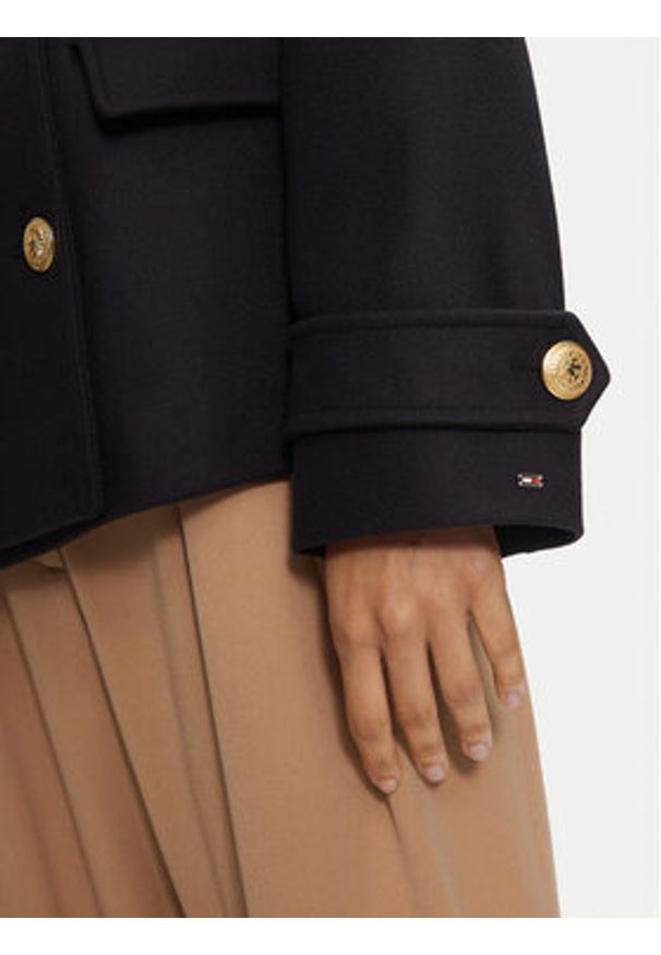 TOMMY HILFIGER - Tommy Hilfiger Kurtka przejściowa WW0WW42632 Granatowy Regular Fit. Kolor: niebieski. Materiał: wełna