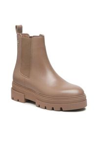 TOMMY HILFIGER - Tommy Hilfiger Sztyblety Monochromatic Chelsea Boot FW0FW06899 Beżowy. Kolor: beżowy. Materiał: skóra #6