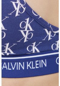 Calvin Klein Underwear Biustonosz kolor granatowy wzorzysty. Kolor: niebieski. Materiał: dzianina. Rodzaj stanika: odpinane ramiączka
