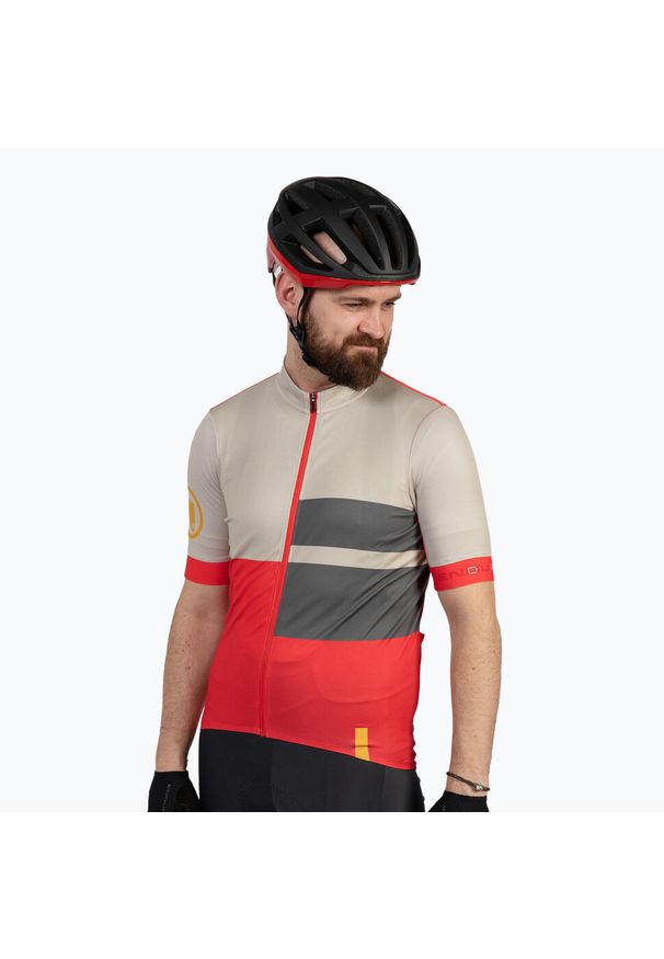 ENDURA - Nadrukowany dżersej Endura FS260. Kolor: czerwony. Materiał: jersey. Sport: kolarstwo