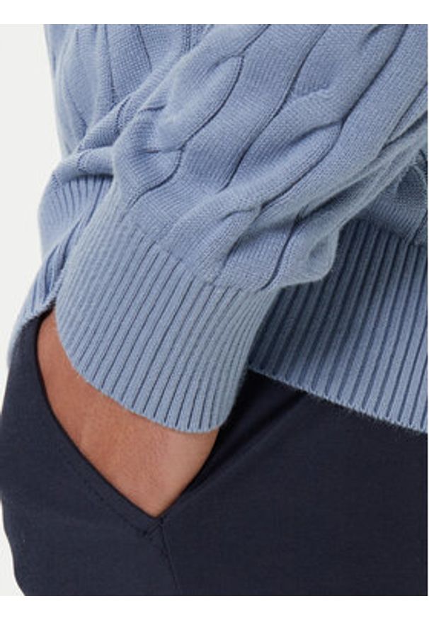 TOMMY HILFIGER - Tommy Hilfiger Sweter MW0MW33132 Błękitny Regular Fit. Kolor: niebieski. Materiał: bawełna