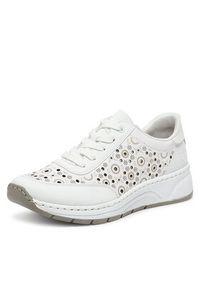 Rieker Sneakersy N6506-80 Biały. Kolor: biały. Materiał: skóra #5