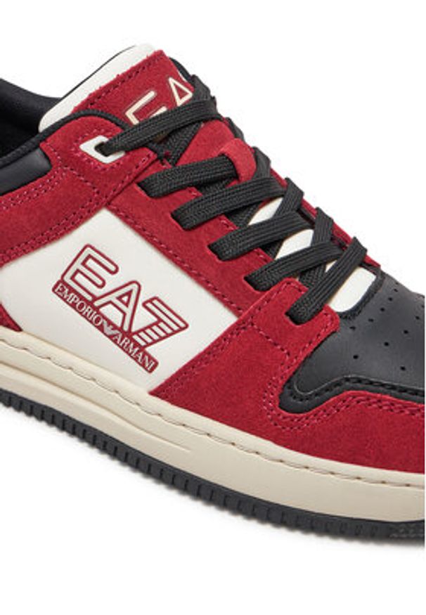 EA7 Emporio Armani Sneakersy X8X195 XK409 U269 Bordowy. Kolor: czerwony. Materiał: zamsz, skóra
