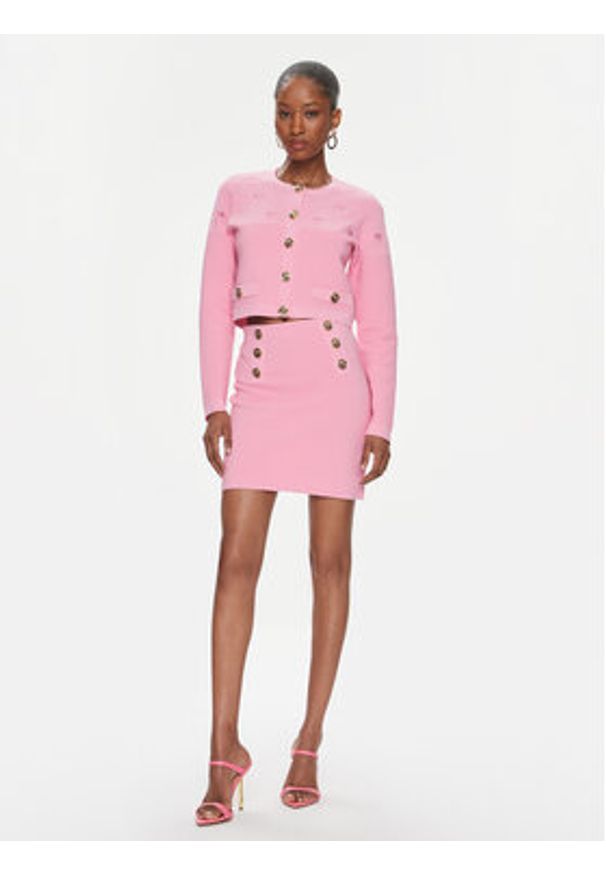 Pinko Kardigan Ciliegio 102881 A1LK Różowy Regular Fit. Kolor: różowy. Materiał: wiskoza, syntetyk