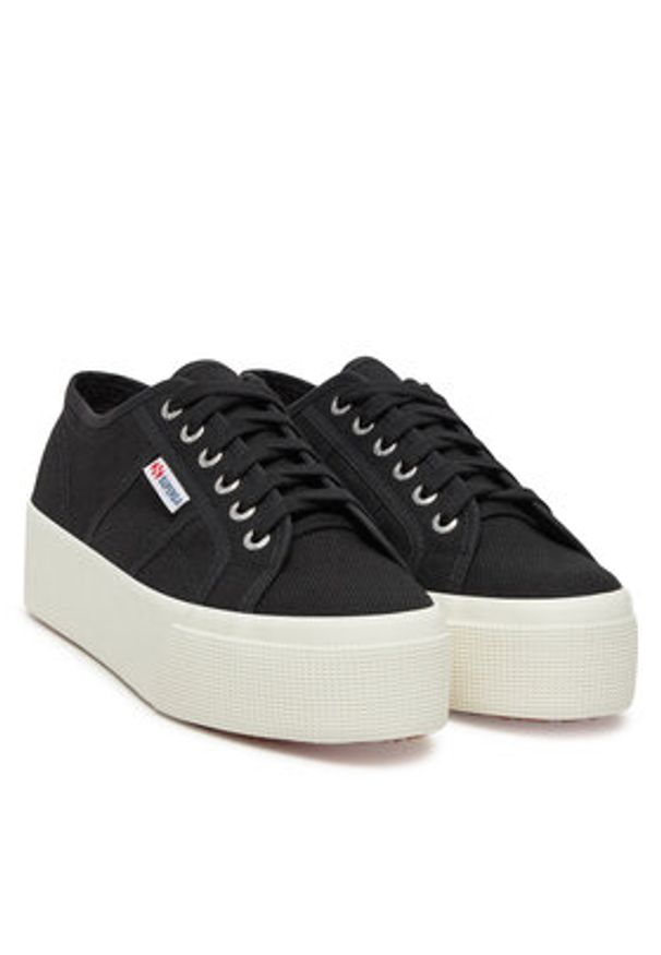 Superga Tenisówki 2790 Platform S9111LW Czarny. Kolor: czarny. Materiał: materiał. Obcas: na platformie