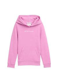 bonprix - Bluza z kapturem marki Tom Tailor. Typ kołnierza: kaptur. Kolor: różowy. Wzór: nadruk