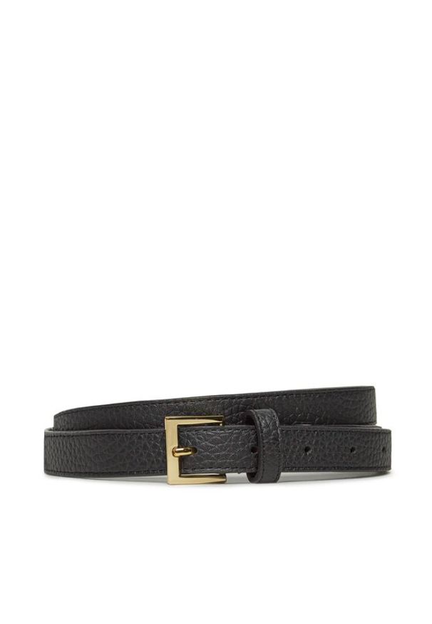 Lauren Ralph Lauren Pasek Damski 412912036002 Czarny. Kolor: czarny. Materiał: skóra