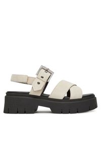 Hugo - HUGO Sandały Kris_Sandal_BKSD 50541753 Écru. Materiał: skóra, zamsz