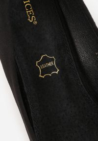 Born2be - Czarne Czółenka Vices z Imitacji Zamszu na Obcasie Typu Kaczuszka ze Skórzaną Wkładką Etamarea. Okazja: do pracy, na spotkanie biznesowe, na imprezę. Nosek buta: szpiczasty. Kolor: czarny. Materiał: skóra, zamsz. Wzór: gładki. Obcas: na obcasie. Styl: elegancki, biznesowy, wizytowy. Wysokość obcasa: średni #8