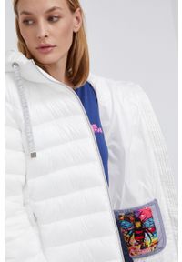 Frieda & Freddies Kurtka damska kolor biały przejściowa. Okazja: na co dzień. Typ kołnierza: kaptur. Kolor: biały. Materiał: materiał. Styl: casual #3