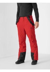 4f - Spodnie narciarskie membrana 8000 męskie. Kolor: czerwony. Materiał: materiał, poliester. Sezon: zima. Sport: narciarstwo #2