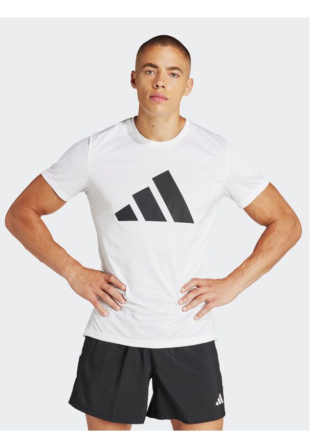 Adidas - adidas T-Shirt Run It IN0075 Biały Regular Fit. Kolor: biały. Materiał: syntetyk