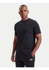 Karl Lagerfeld - KARL LAGERFELD T-Shirt 755040 564235 Granatowy Regular Fit. Typ kołnierza: dekolt w karo. Kolor: niebieski. Materiał: bawełna #1