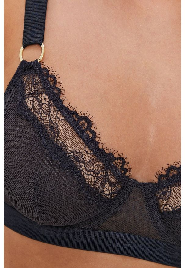 Stella McCartney Lingerie - Biustonosz. Kolor: niebieski. Materiał: koronka. Rodzaj stanika: biustonosz z fiszbinami
