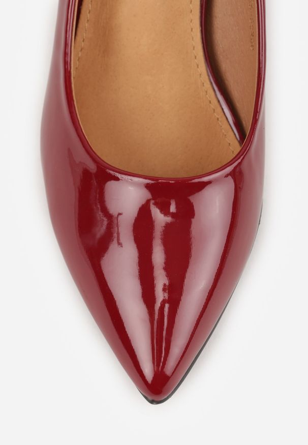 Born2be - Bordowe Klasyczne Czółenka na Szpilce ze Skórzaną Wkładką Valenthea. Okazja: na co dzień. Nosek buta: szpiczasty. Kolor: czerwony. Materiał: skóra. Obcas: na szpilce. Styl: klasyczny