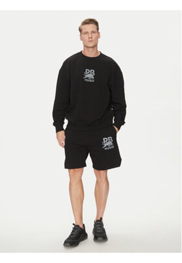 Hugo - HUGO Bluza Dahrain_RB 50542806 Czarny Regular Fit. Kolor: czarny. Materiał: bawełna