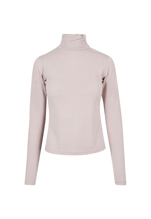 Damska bluza z długim rękawem z golfem z modalu Urban Classics. Typ kołnierza: golf. Kolor: szary. Materiał: polar. Długość rękawa: długi rękaw. Długość: długie. Sezon: zima. Sport: golf