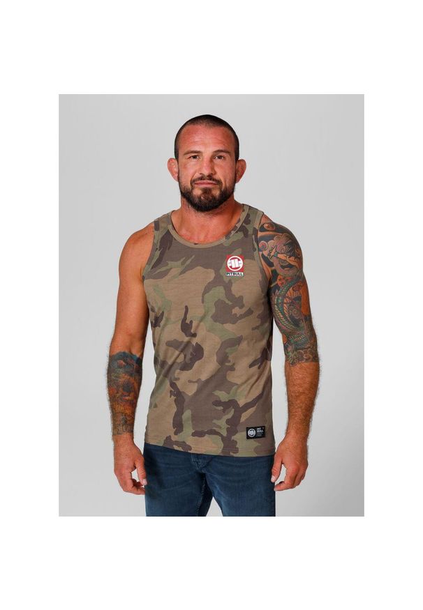 PITBULL - Tank męski Pitbull Top Slim Fit Small Hilltop. Kolor: zielony, brązowy, wielokolorowy