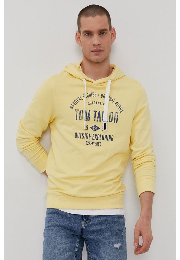 Tom Tailor - Bluza bawełniana. Okazja: na co dzień. Kolor: żółty. Materiał: bawełna. Wzór: nadruk. Styl: casual