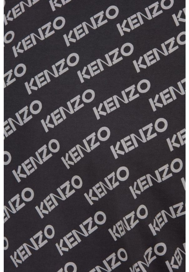 Kenzo - KENZO Czarny t-shirt męski monogram oversize, Rozmiar M. Kolor: czarny