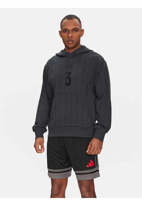 Adidas - adidas Bluza Seasonal Essentials US Sport JD8095 Szary Regular Fit. Kolor: szary. Materiał: syntetyk, bawełna. Styl: sportowy