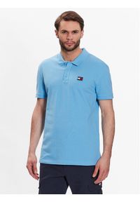 Tommy Jeans Polo DM0DM16224 Niebieski Classic Fit. Typ kołnierza: polo. Kolor: niebieski. Materiał: bawełna