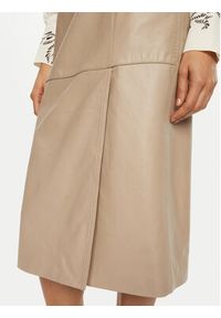 Marella Spódnica skórzana Bambino 2513401011 Écru Regular Fit. Materiał: skóra #3