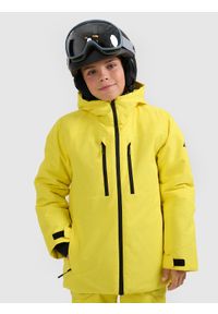 4f - 4F Kurtka narciarska membrana 10000 chłopięca - żółta 164 (13-14 lat). Kolor: żółty. Materiał: materiał, poliester. Sezon: lato #1