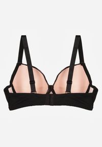 Renee - Czarno-Różowy Biustonosz z Koronką i Cyrkoniami Himelodia. Kolor: czarny. Materiał: koronka. Wzór: koronka #5