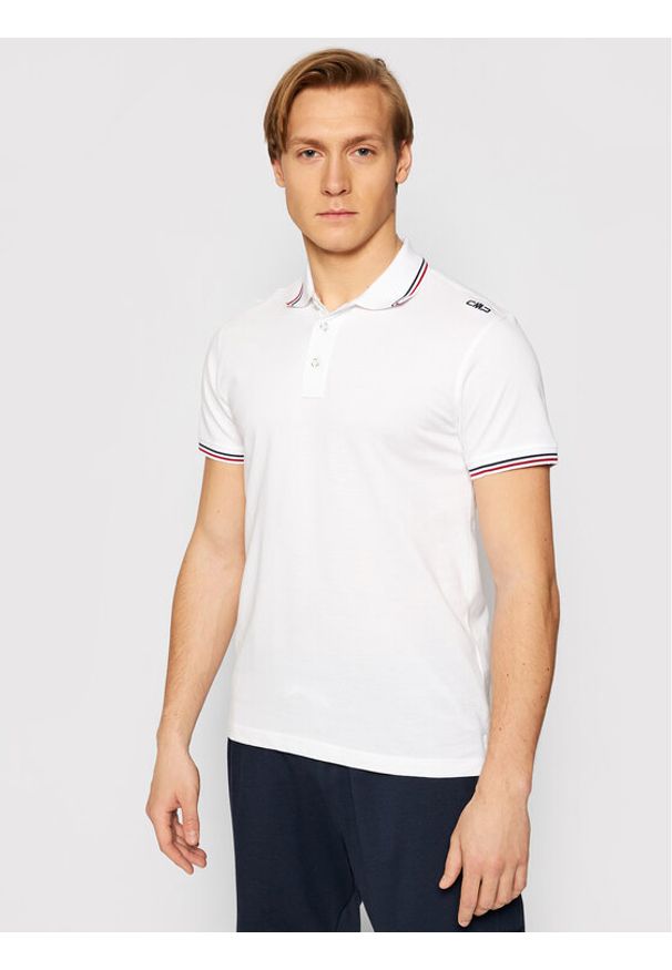 CMP Polo 39D8367 Biały Regular Fit. Typ kołnierza: polo. Kolor: biały. Materiał: bawełna