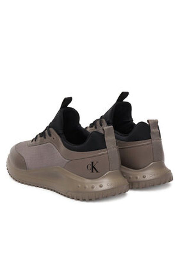 Calvin Klein Sneakersy Eva Runner Laceup Sock Mat Mix YM0YM01443 Brązowy. Kolor: brązowy. Materiał: materiał