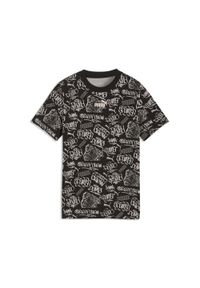 Puma - Młodzieżowa koszulka MID 90s z nadrukiem PUMA. Kolor: czarny. Wzór: nadruk. Sezon: lato. Sport: joga i pilates #1