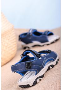Casu - Granatowe sandały na rzepy casu h6904. Zapięcie: rzepy. Kolor: niebieski #1