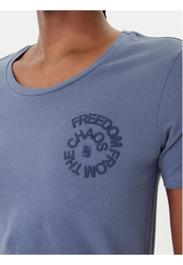 Quiksilver T-Shirt Lintah EQWZT03193 Niebieski Regular Fit. Kolor: niebieski. Materiał: bawełna