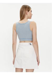 Calvin Klein Jeans Top J20J223109 Błękitny Slim Fit. Kolor: niebieski. Materiał: bawełna
