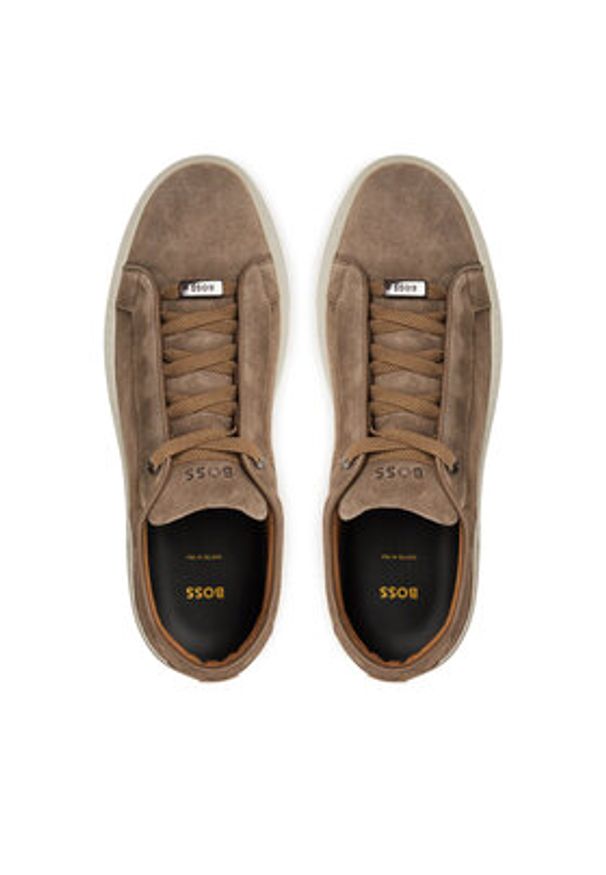 BOSS Sneakersy GaryTenn 50534292 Beżowy. Kolor: beżowy. Materiał: skóra, zamsz