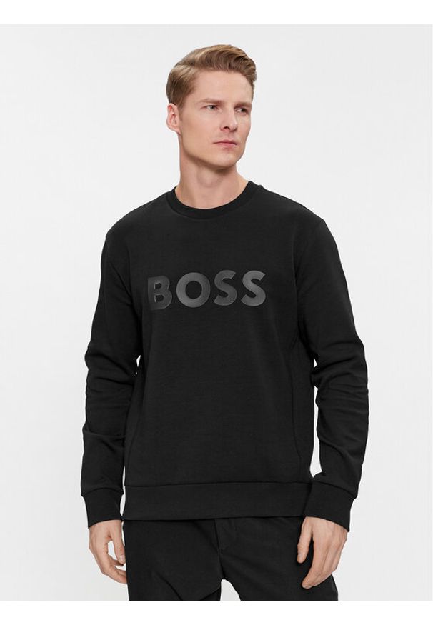 BOSS - Boss Bluza Salbo 50506119 Czarny Regular Fit. Kolor: czarny. Materiał: bawełna