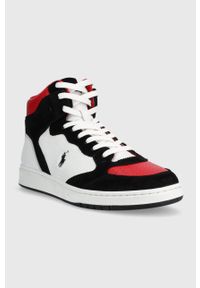 Polo Ralph Lauren sneakersy skórzane Polo Crt Hgh kolor czarny 809913454003. Nosek buta: okrągły. Kolor: czarny. Materiał: skóra #2