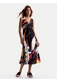 Desigual Sukienka letnia Japan Opart Lacroix 26SWVW60 Czarny Regular Fit. Kolor: czarny. Materiał: wiskoza. Sezon: lato #1