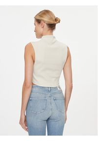 Calvin Klein Jeans Bluzka J20J221419 Beżowy Slim Fit. Kolor: beżowy. Materiał: bawełna #4