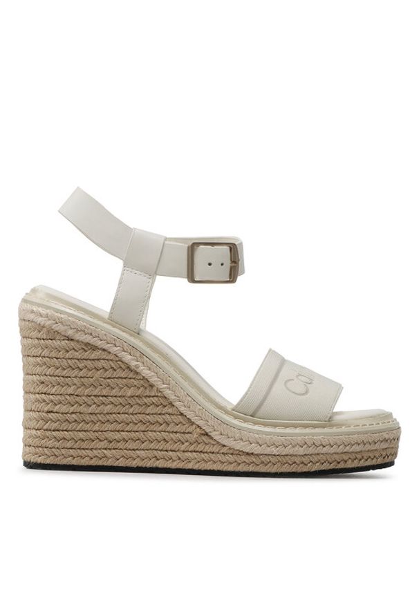 Calvin Klein Espadryle Wedge 70Hh - He HW0HW01499 Beżowy. Kolor: beżowy. Materiał: skóra